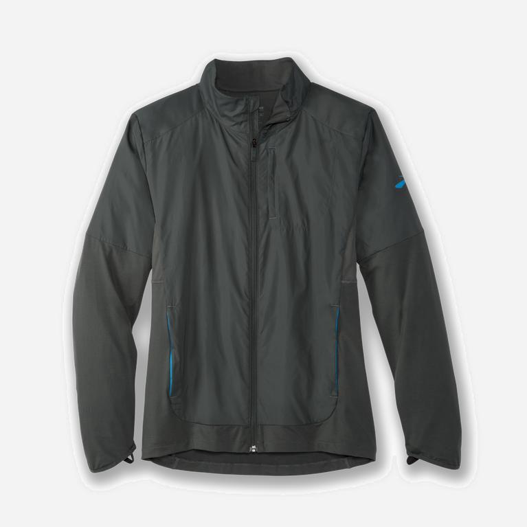 Brooks Fusion Hybrid Mens Running Jackets Ireland Dark Oyster/grey (LWMF-58314)